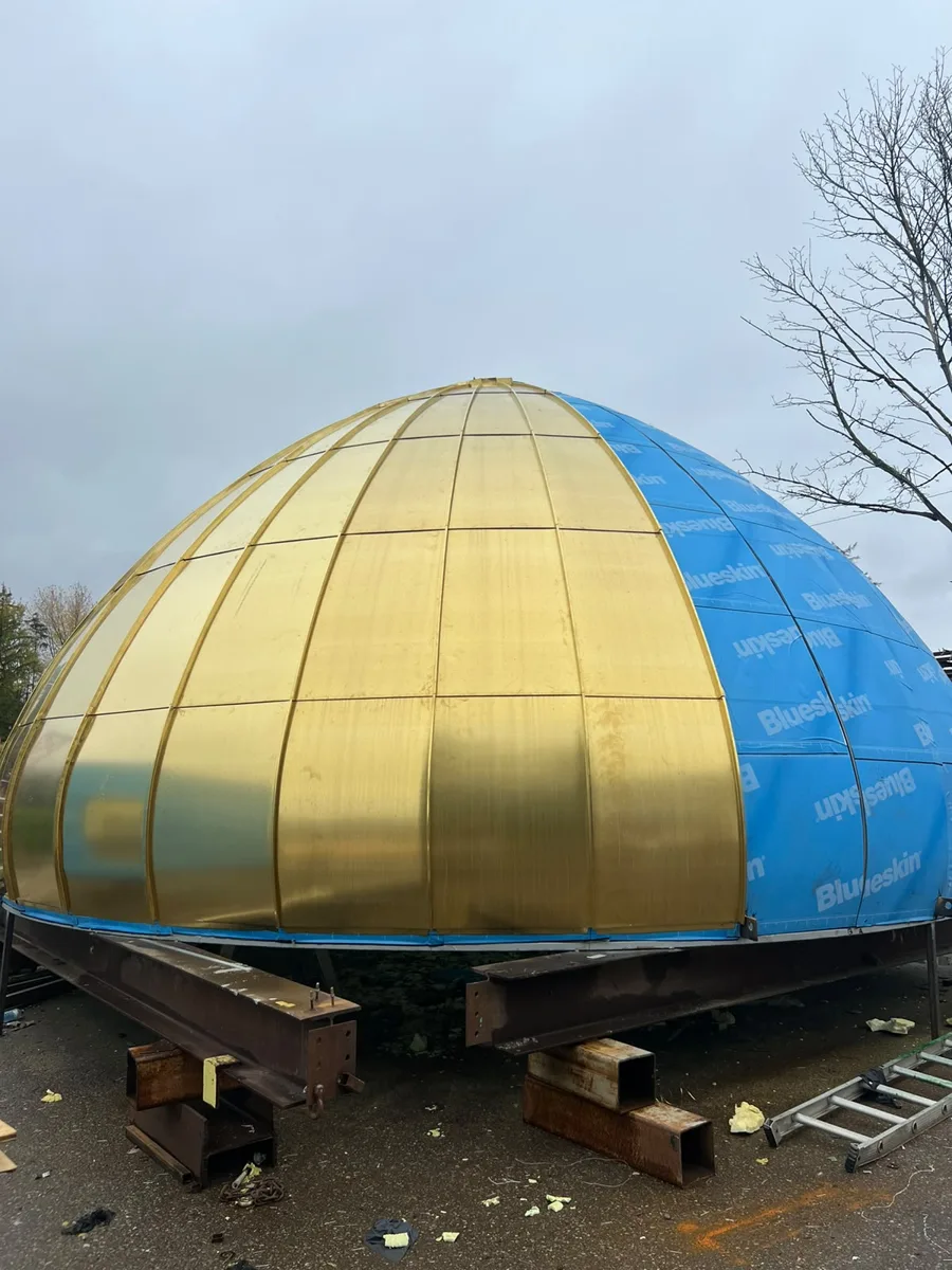 Gold-coloured dome under construction for Al Mahdi Islamic Community Centre